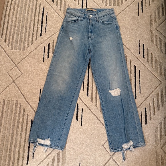 Joe's Jeans Light Blue Distressed Wide Leg Jeans